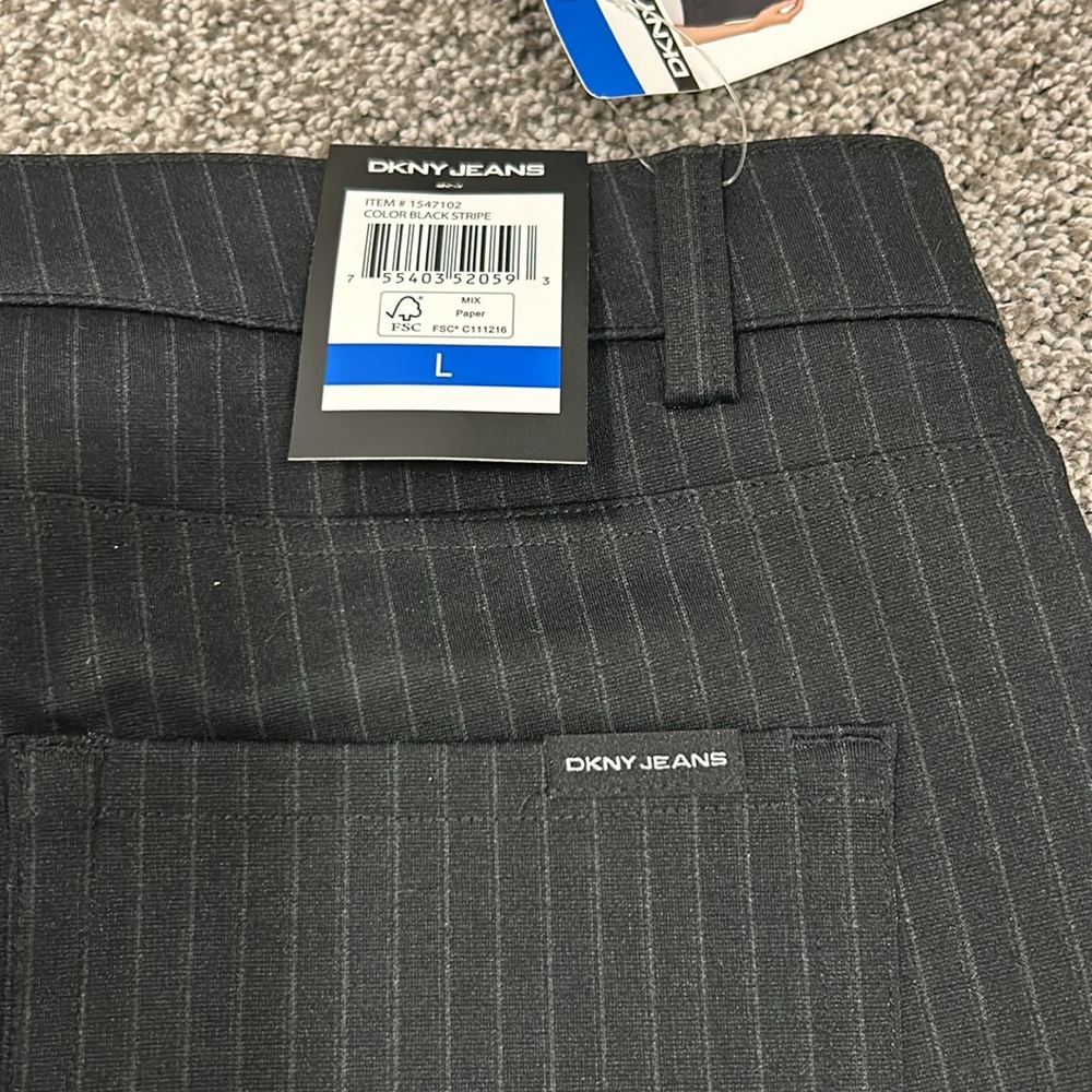 DKNY Black Striped Pants L - Picture 3 of 6